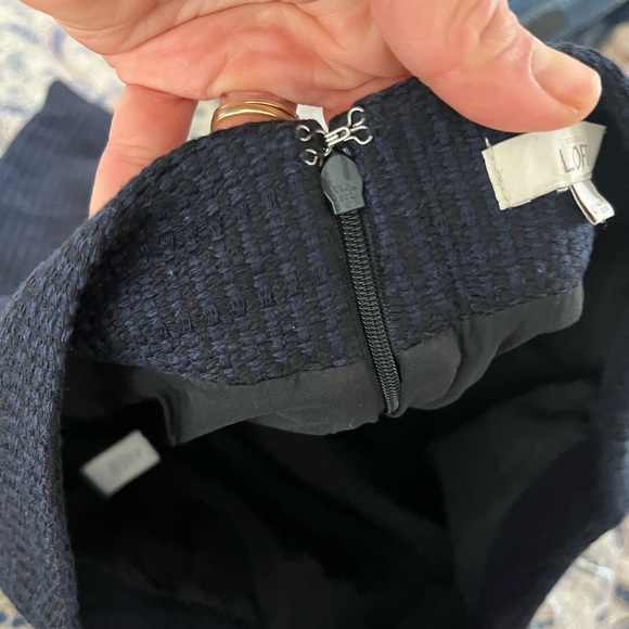 Ann Taylor LOFT Navy Blue Tweed Skirt 4T - Picture 7 of 9